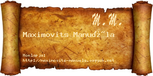 Maximovits Manuéla névjegykártya